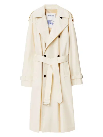 BURBERRY WOMEN'S IVORY GABARDINE TRENCH COAT