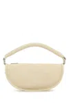 Burberry Curved Leather Handbag Metal Hardware In White