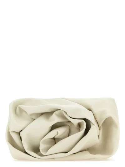 Burberry Women's Ivory Nappa Leather Rose Clutch