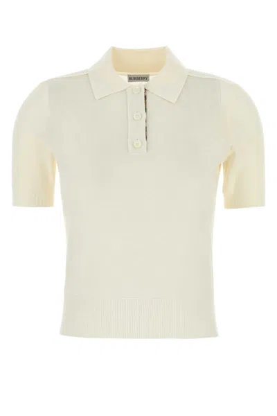 Burberry Women Ivory Wool Polo Shirt