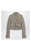 Burberry Beige Jacket In Cotton Canvas With B Shield Emblem