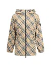 Burberry Archivio Check Hooded Jacket In Neutral