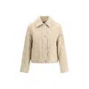 Burberry Diamond Quilted Buttoned Jacket In Beige