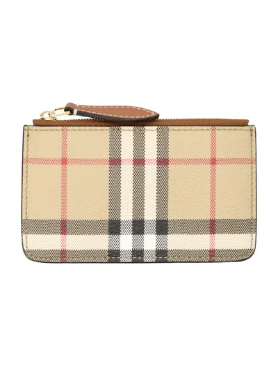 Burberry Somerset Zipper Card Case In Archive Beige