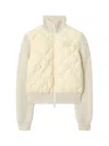 Burberry Kelsey Quilted Knit Combo Jacket In White