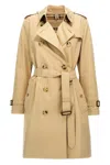 Burberry Kensington Coats And Trench Coats In Cream