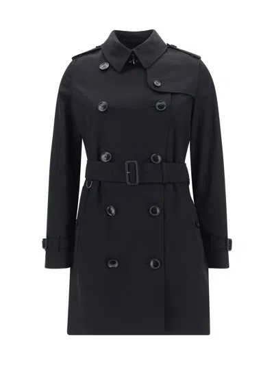 Burberry Kensington Trench Jacket In Black