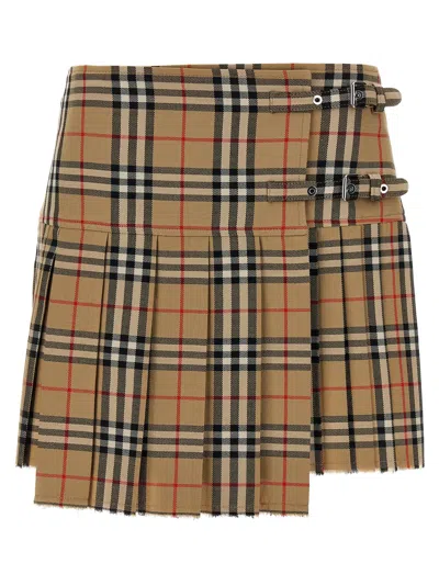 Burberry Women Kilt Skirt In Brown