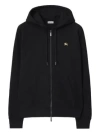 Burberry Womens Brand-embroidery Regular-fit Cotton-jersey Hoody Black