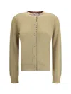 Burberry Structured Wool Cardigan Check Pattern