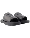 Burberry Ekd-debossed Leather Slab Slide In Black
