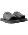 Burberry Ekd-debossed Leather Slab Slide In Black