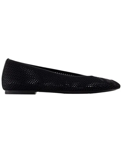 Burberry Women's Leather Ballerina Flat In Black