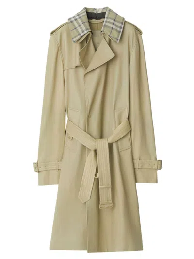 Burberry Women's Leather Belted Trench Coat In Hunter