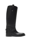 Burberry Cavalier Calf-leather Knee-high Boots In Black