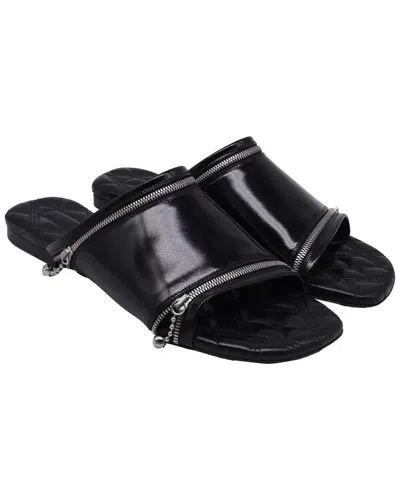 Pre-owned Burberry Women's Leather Decorative Flat Sandal (authentic Pre-loved)