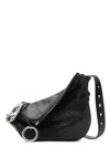Burberry Woman Black Leather Knight Medium Shoulder Bag