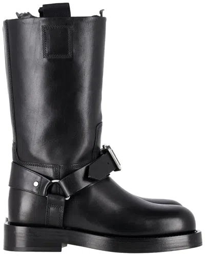 Pre-owned Burberry Women's Leather Mid-calf Boot (authentic Pre-loved)