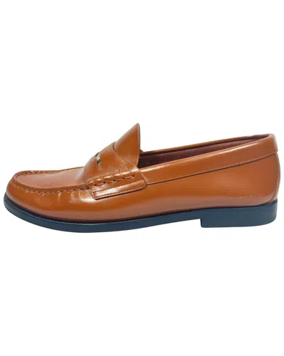 Pre-owned Burberry Women's Leather Rupert Penny Loafer (authentic Pre-loved) In Brown