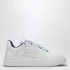 Burberry White Calf Leather Sneakers With Textured Tpu Sole In White