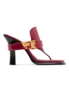 Burberry Leather Bay Sandals In Red