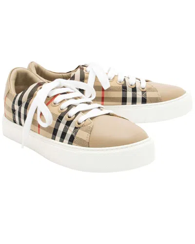 Burberry Women's Leather Vintage Check Albridge Sneaker (authentic Pre-loved) In Multi