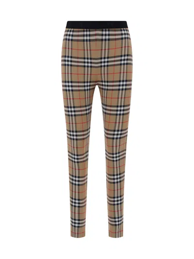 Burberry Archive Check Leggings In Neutral