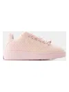 Burberry Leather Box Sneakers In Pink