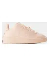 Burberry Embroidered Fabric Box Sneakers For Women In Beige
