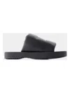 Burberry Knight Slab Padded Slide Sandals In Black