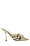 Burberry 90mm Lf Mews Check Textile Mules In Multicolor