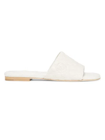 Burberry Women's Lf Quilted Leather Sandals In Plaster