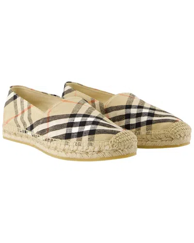 Pre-owned Burberry Women's Linen Lf Mews Espadrille (authentic Pre-loved)