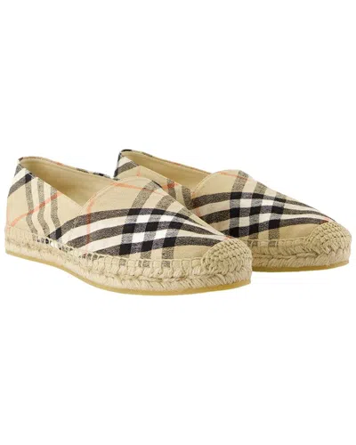 Pre-owned Burberry Women's Linen Lf Mews Espadrille (authentic Pre-loved)