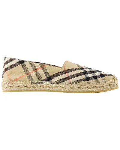 Pre-owned Burberry Women's Linen Lf Mews Espadrille (authentic Pre-loved)