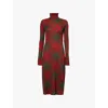 Burberry Ered Wool Blend Midi Dress In Loch Ip Check