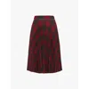 Burberry Embroidered Jersey Skirt In Red