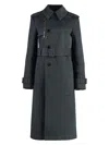 Burberry Long Ash Coloured Cotton And Nylon Trench Coat