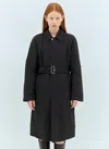 Burberry Women Long Nylon Cotton Padded Car Coat In Black