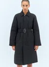 Burberry Long Nylon Cotton Padded Car Coat In Black