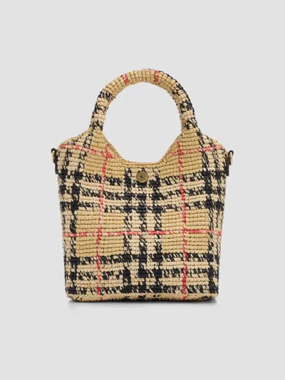 Burberry Margate Beach Bag Embroidered Woven Design In Multi