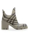BURBERRY WOMEN'S MARSH CHECK 65MM RUBBER ANKLE BOOTS