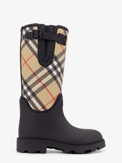 Burberry Women Marsh Stamp Rubber High Boots In Black