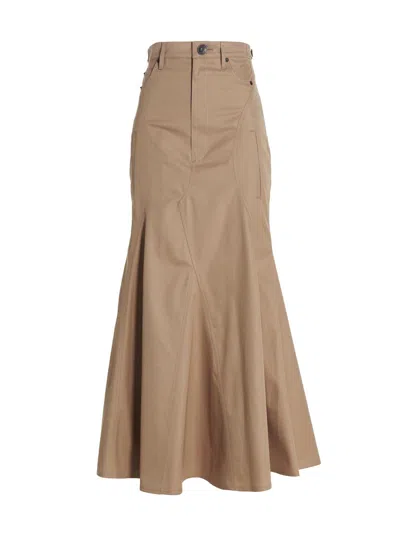 Burberry Women Maxi Skirt In Brown