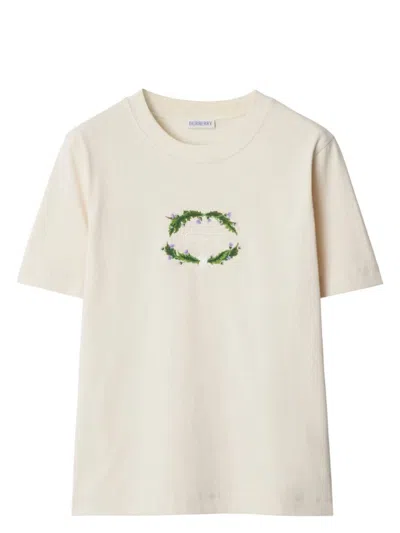 BURBERRY WOMEN'S MC SIC NATURAL FLOWER LOGO T-SHIRT