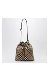 Burberry Check Bucket Bag In Beige