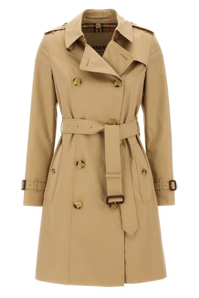 Burberry Kensington Heritage Belted Long Trench Coat In Honey