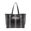 Burberry Embroidered Canvas Medium Highlands Shopping Bag In Multi