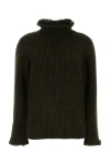 Burberry Fringe Sweater With T In Green