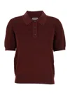 Burberry Bordeaux Wool Polo Shirt Women In Multi